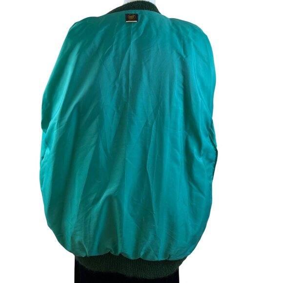 Vitage Mohair Green Geometric Mohair Blend Button-Up Cardigan Sweater Women’s - Picture 5 of 11